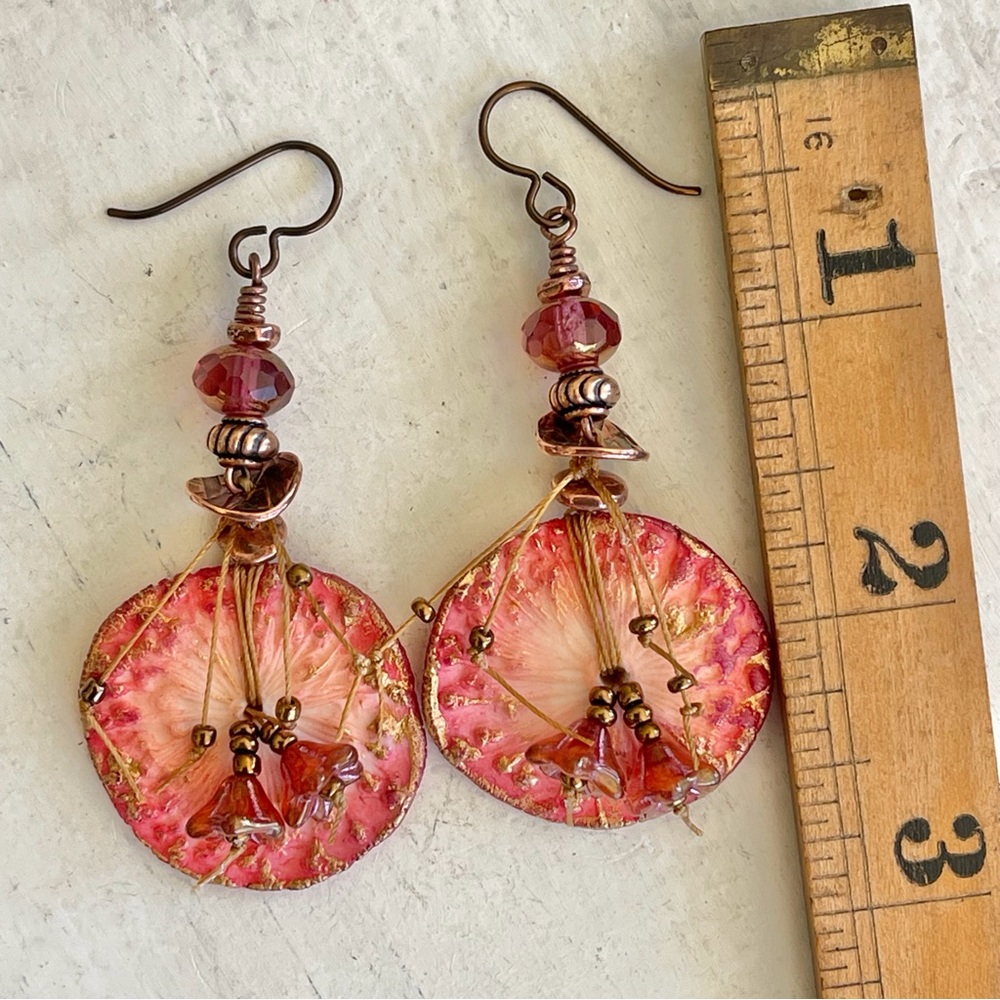 ARTISAN Earrings “Blushing Earth” - Dangles - Picture 9 of 10
